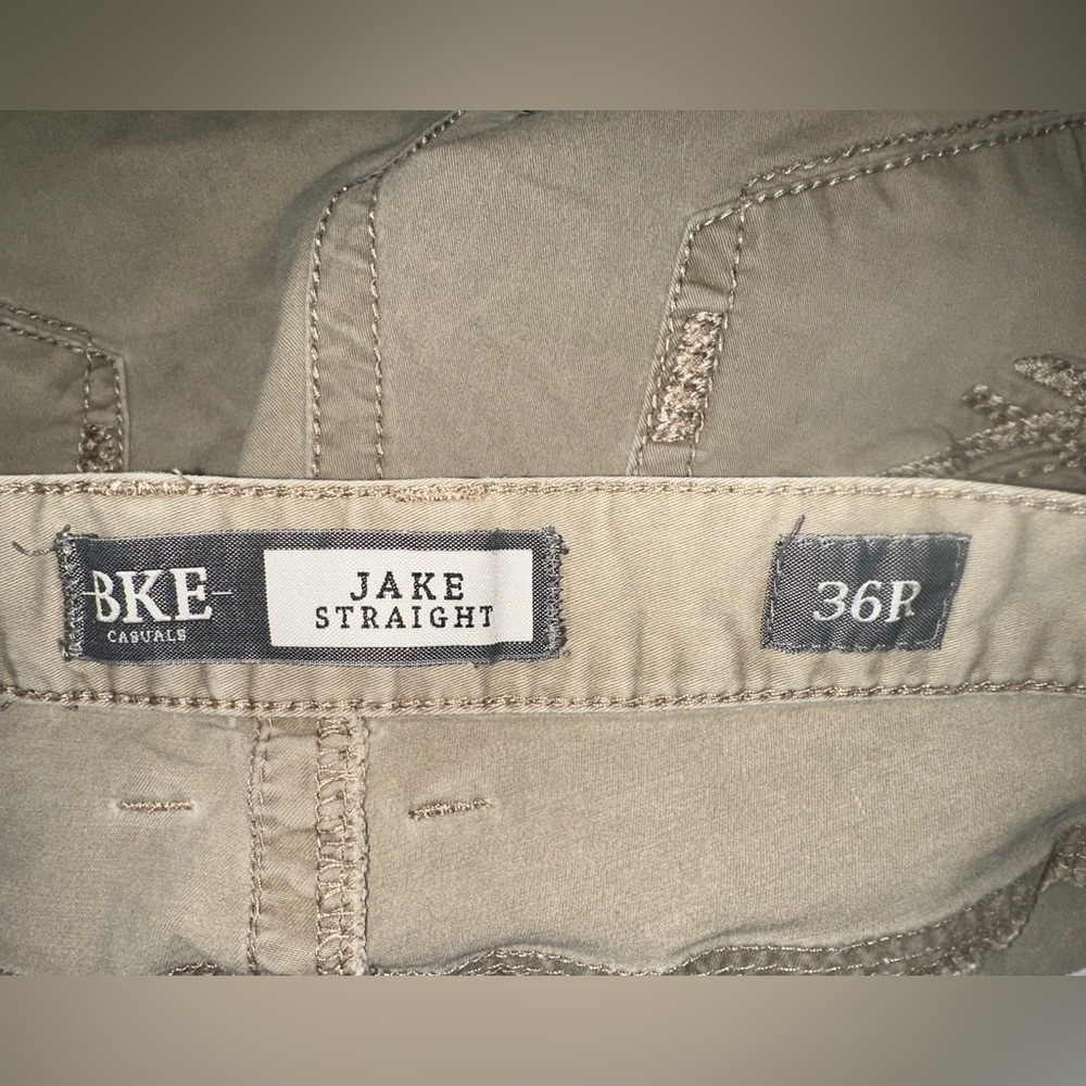 BKE Buckle Jake Men’s Khaki Chino Pants Size 36x29.5 Beige Brown Straight‎ Leg - Picture 3 of 9